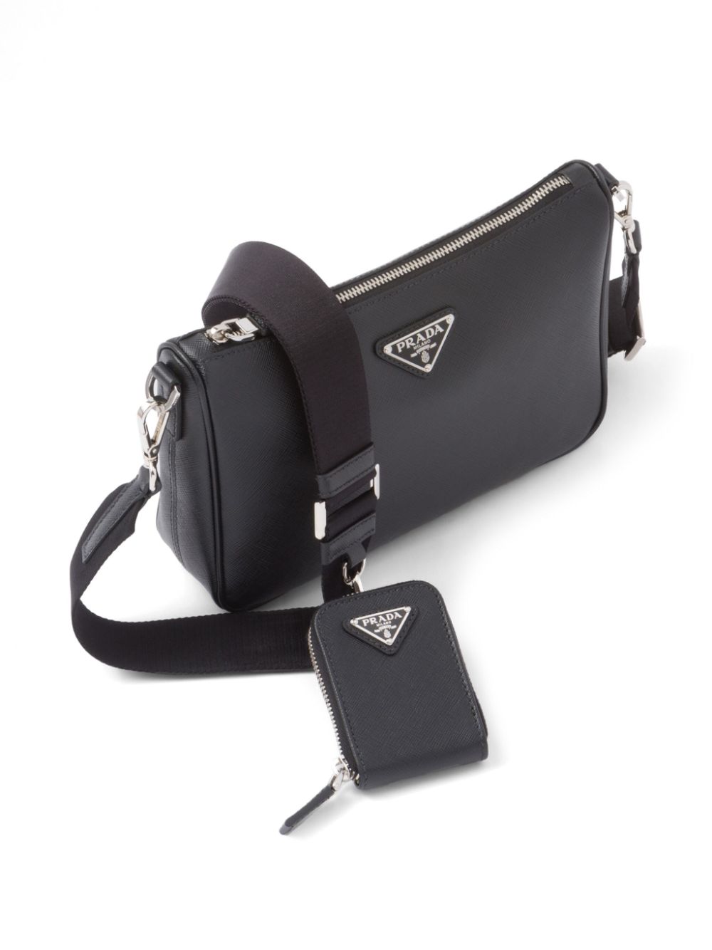 PRADA Black   Borsa a tracolla in pelle saffiano